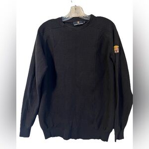 Marina Militare Knit Jumper Sweater Men’s L Wool Blend Black Crew Basics Preppy